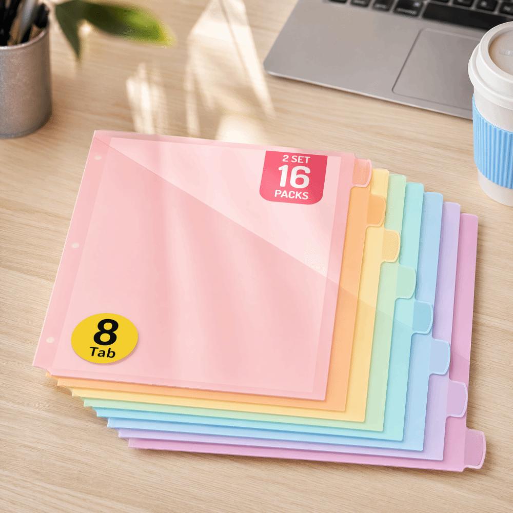Plastic Loose Leaf File Organizers Durable Tab Dividers Lightweight Binder Dividers For School