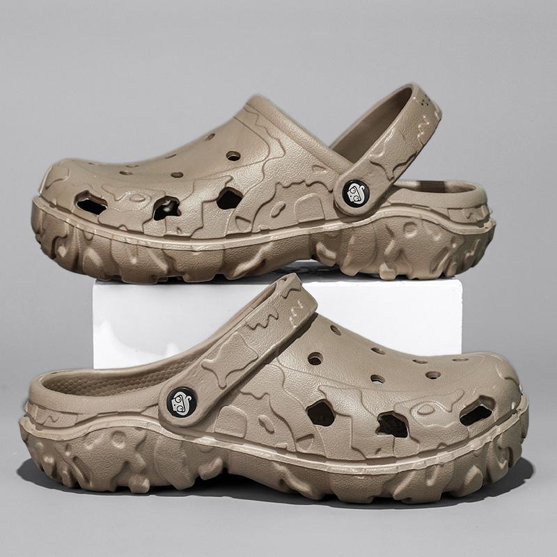 Летние уличные пляжные сандалии, мужские сабо, женские тапочки, камуфляжная обувь на платформе, обувь цвета морской волны, мягкие домашние шлепанцы из ЭВА, домашние шлепанцы