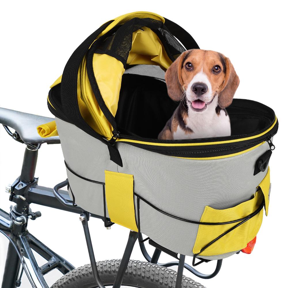 Comfortable Padded Dog Rear Bicycle Basket Pet Commuter Seat Basket for Rear of Bicycle Easy to Install
