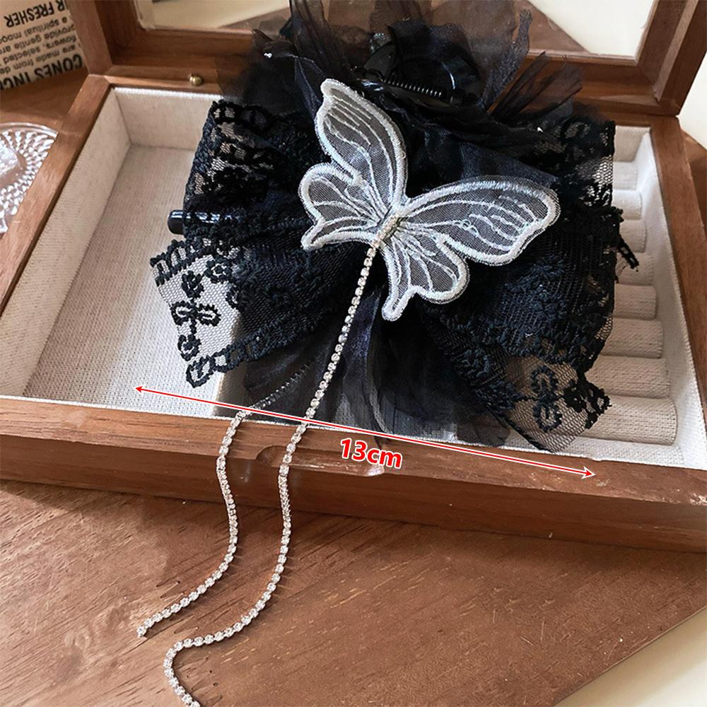 Заколка для волос с цветами из марли, стразы, зажим для захвата, новый зажим для волос в виде акулы, аксессуары для волос