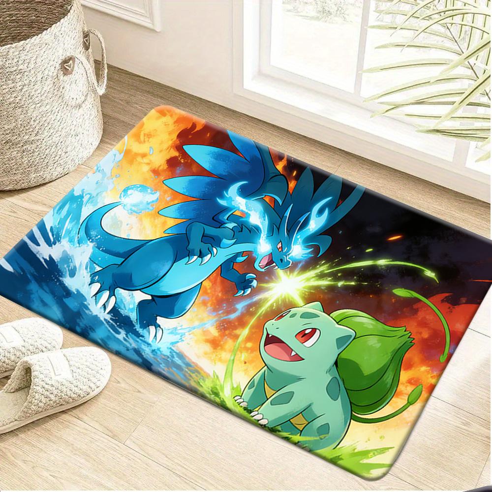 Pokemon Lugia vs Ho-Oh Sky Adventure Print Doormat Anti-slip Absorbent Floor Mat for Home Entrance Bedroom Living Room Decor