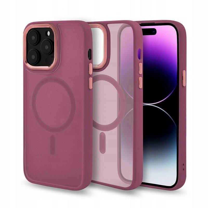 Case for iPhone 14 Pro Magsafe Magmat Reinforced Case Burgundy + Glass