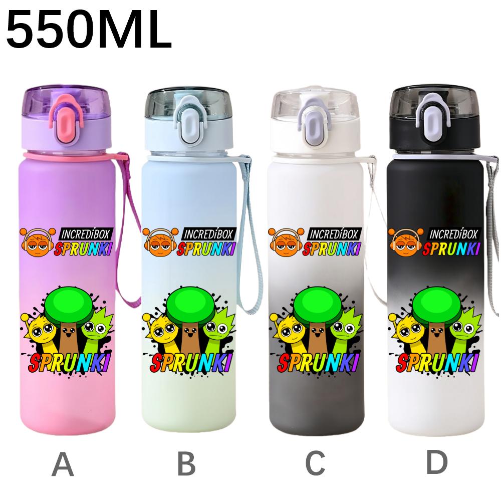 High Quality 550ml Game Sprunki Gradient Sports Water Bottle Cartoon Leak-proof Portable Drinking Bottles Outdoors Sports Fitness Water Cup