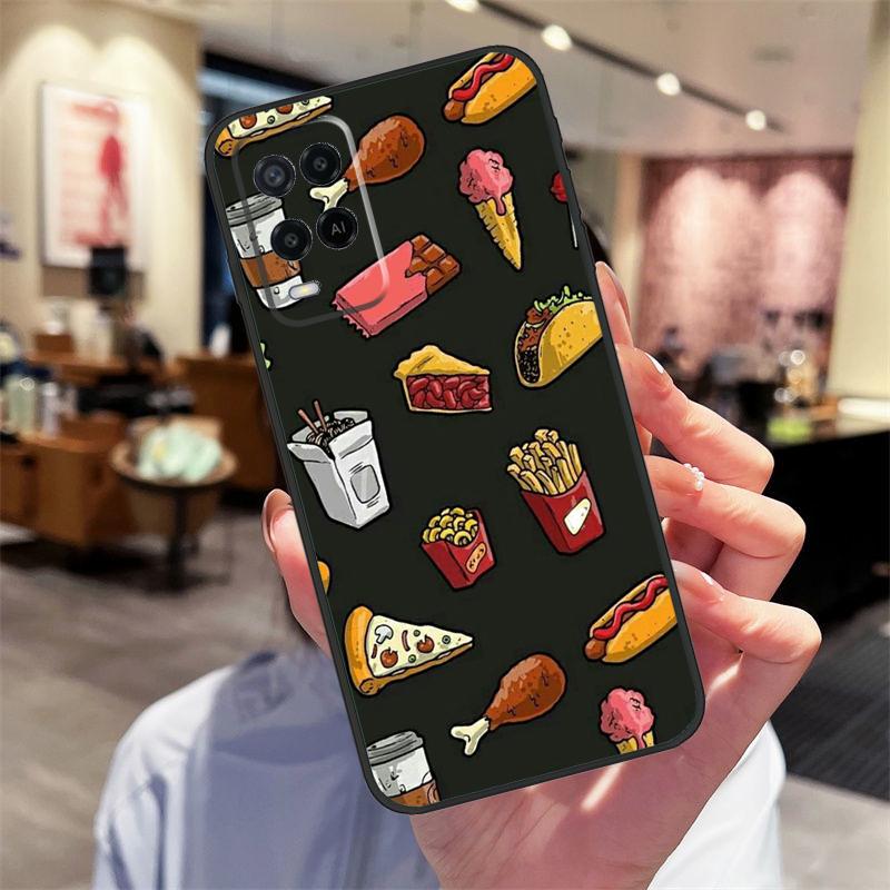 Pizza Sushi Food Donuts Case For Oppo A94 A74 A54 A18 A38 A58 A78 A98 A40 A60 A80 A16 A76 A96 A15 A17 A77 A57S Cover