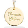 [R2562] - Gold Plated 'Maman Chérie' Pendant - 15 Mm