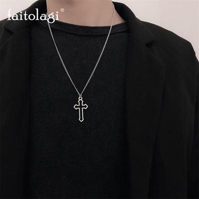 Винтажное ожерелье с подвеской в виде полого креста, индивидуальное ожерелье в стиле панк в стиле хип-хоп, простые ожерелья для мужчин и женщин, ожерелье-цепочка для свитера, ювелирные изделия