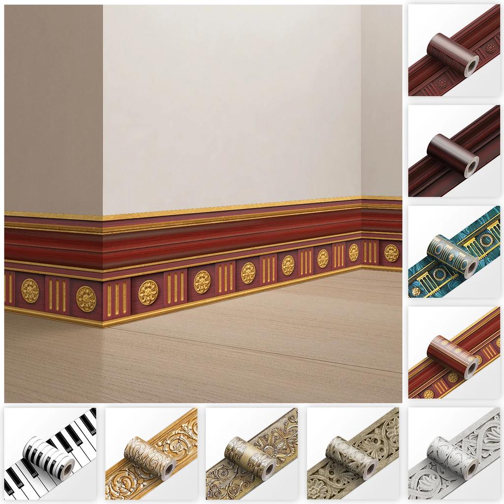 Экологичные ПВХ стеновые панели, самоклеящийся плинтус, декоративная отделка для домашнего интерьера, нетоксичный DIY декор