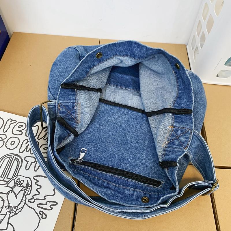Denim Bag Female Patchwork Crossbody Bag Large Capacity Shoulder Bag