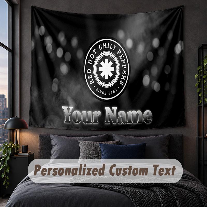 Custom Name Text Tapestry,Red Hot Chili Peppers Decorative Wall Hanging, Background Tapestry For Home Bedroom