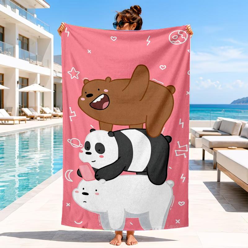 Nightly Friends bears Adventure Beach Towel, Microfiber Beach Towel, Perfect For Pool, Beach, Travel, Home Decor Beach Party Fan gifts