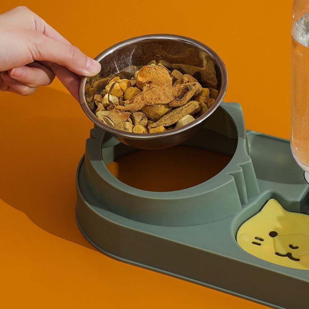 Кормушка для домашних животных Миски для еды и воды Двойные миски для кошек Защита шеи от опрокидывания Автоматическая миска для еды для собак Диспенсер для воды