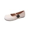 Soft Leather Retro Round Head Metal Buckle Mary Jane Single Female 2024 Spring Korean Version New Ugly Cute Mori Small Leather Shoes Female