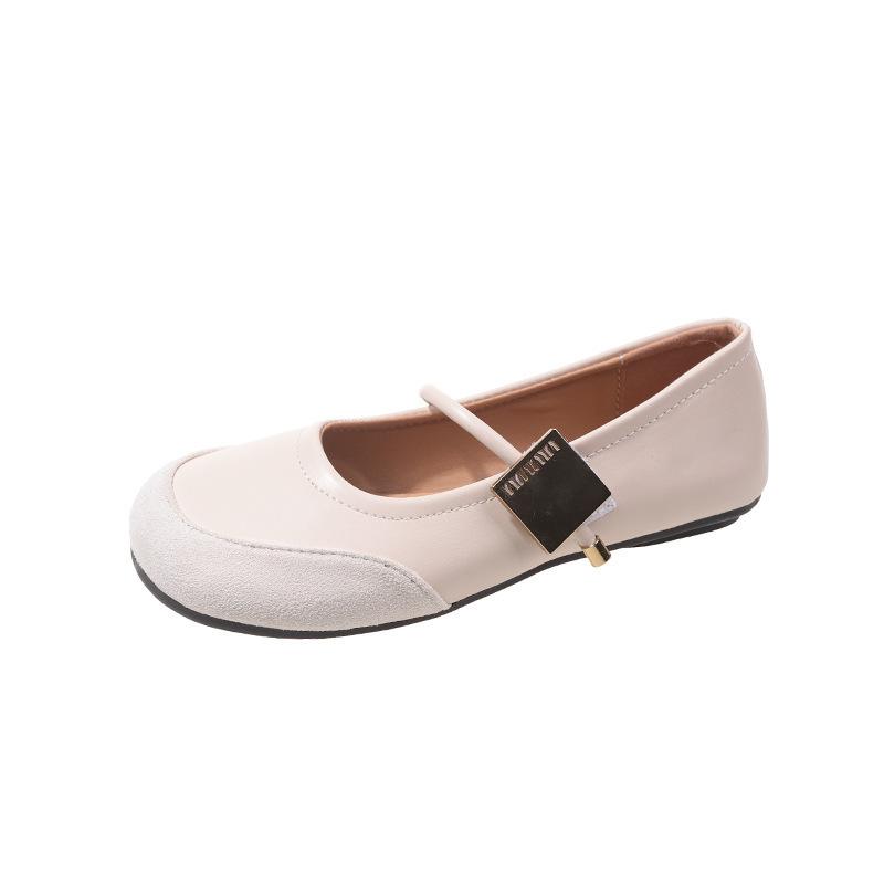 Soft Leather Retro Round Head Metal Buckle Mary Jane Single Female 2024 Spring Korean Version New Ugly Cute Mori Small Leather Shoes Female