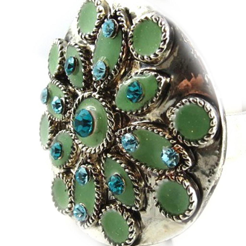 Les Trésors De Lily [E0584] - Зеленое дизайнерское кольцо «Душка»