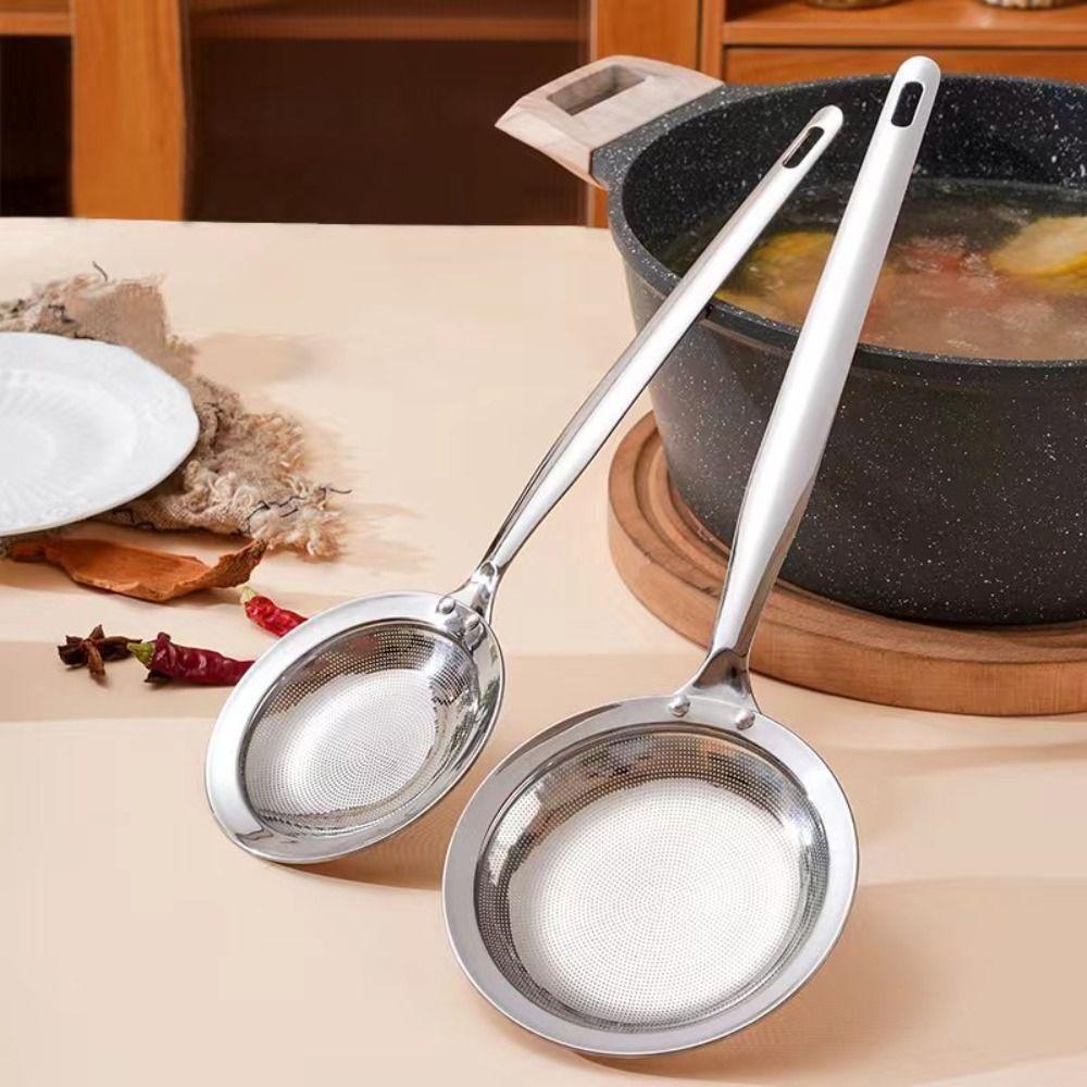 Fine Mesh Strainer 304 Stainless Steel Sieve Spoon Upgraded Oil Filter Spoon  Kitchen Supplies