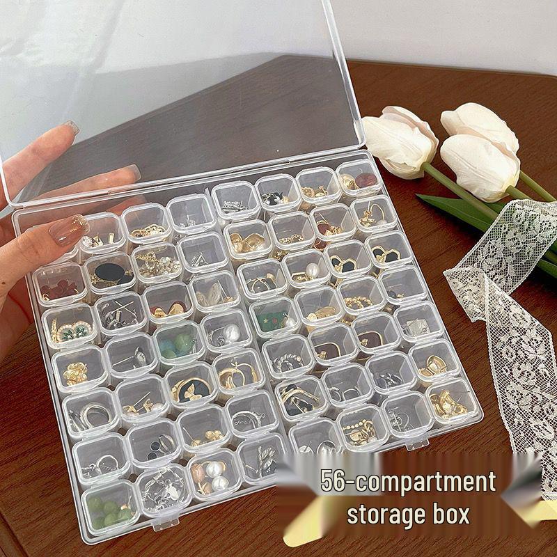 Clear Multi-Compartment Jewelry Box: Dustproof, Detachable, Portable Earring & Nail Art Storage
