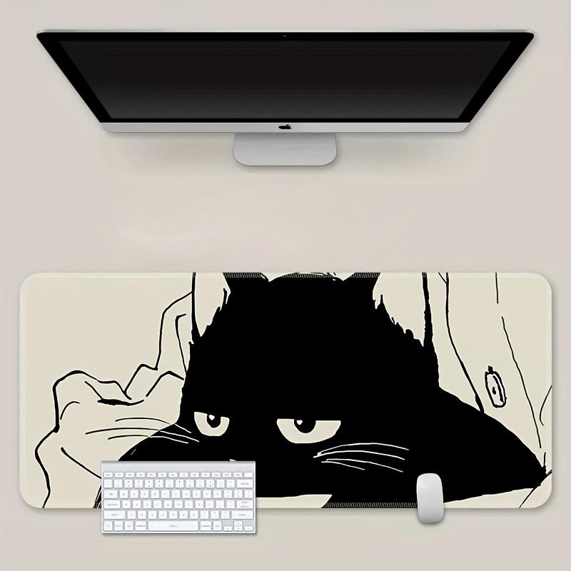 1 шт. Большой коврик для мыши с изображением мультяшного кота: Desktop Lock Edge, утолщенный дизайн, идеальная клавиатура для офисных компьютеров