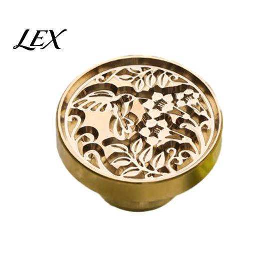 Handmade Stationery Accessory Wax Seal Stamp, Vintage Plant Pattern Head, Durable Flower Embossing Stamp Copper Head Replacement, for Envelope