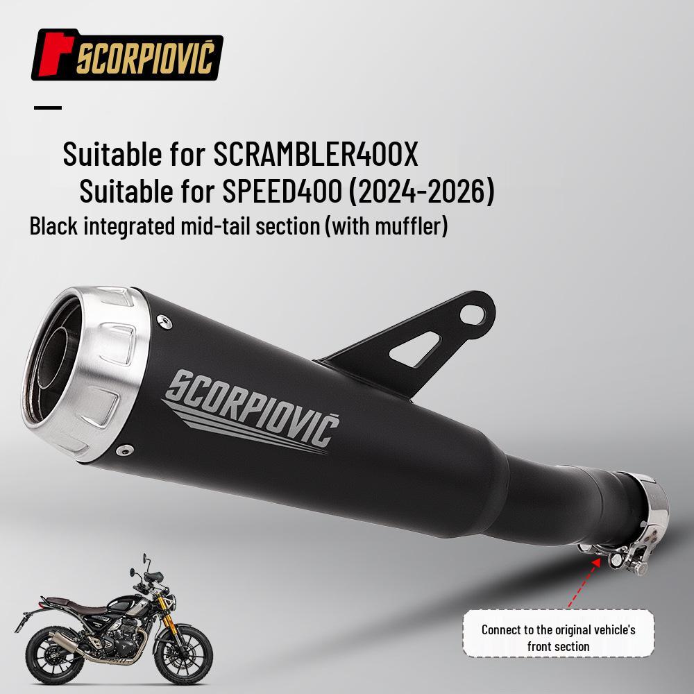 Triumph Scrambler 400X Speed 400 Модифицированный глушитель выхлопа