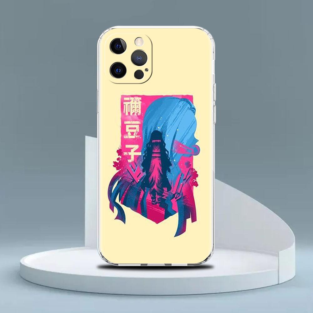 Прозрачный чехол для Apple iPhone 14 13 11 12 Pro 7 8 Plus XR X XS Max 6 6S 14Pro, силиконовый чехол для телефона Demon Slayer Anime