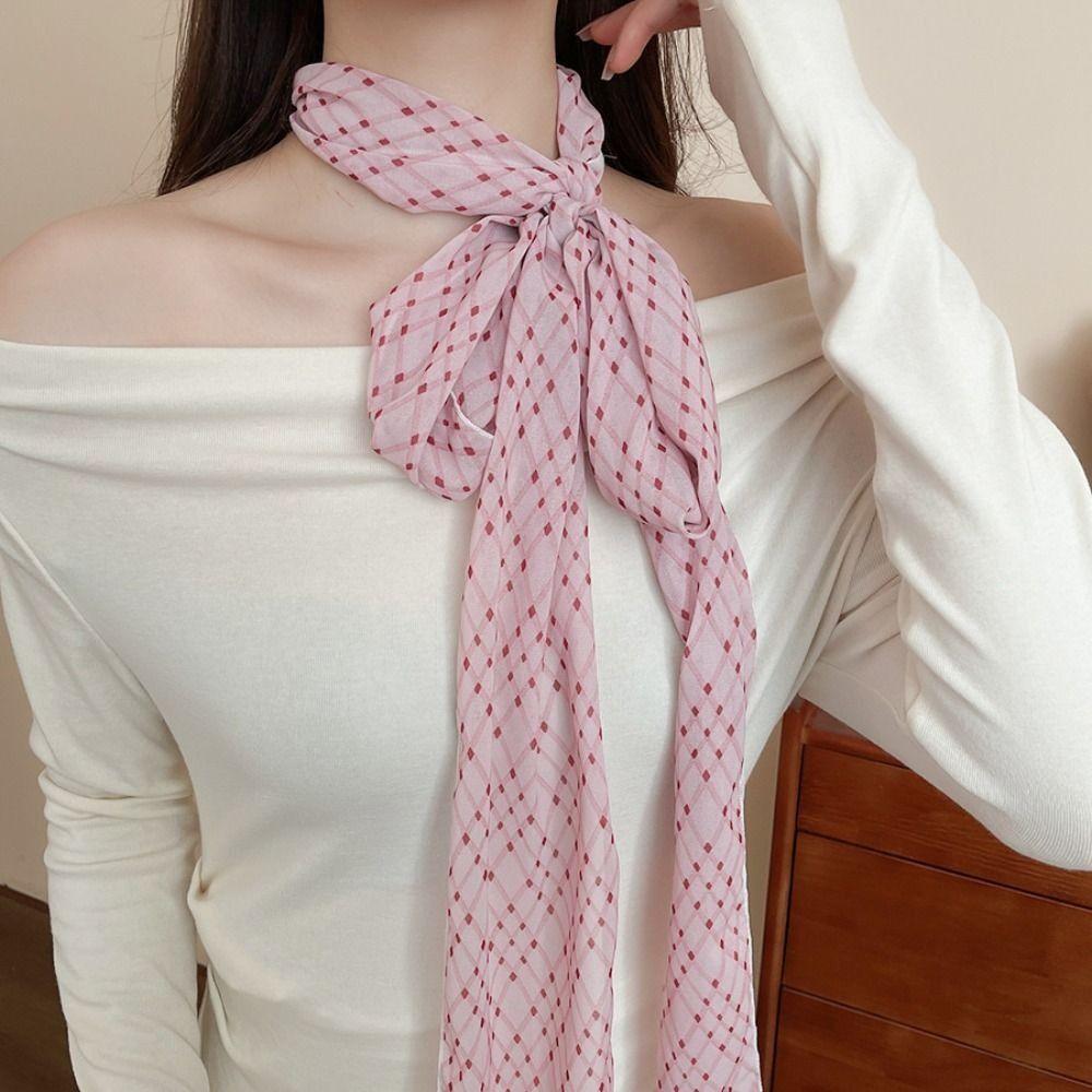 Spring Summer Polka Dot Scarf Elegant Silk Waistband Long Scarf Headband Ladies/Girls