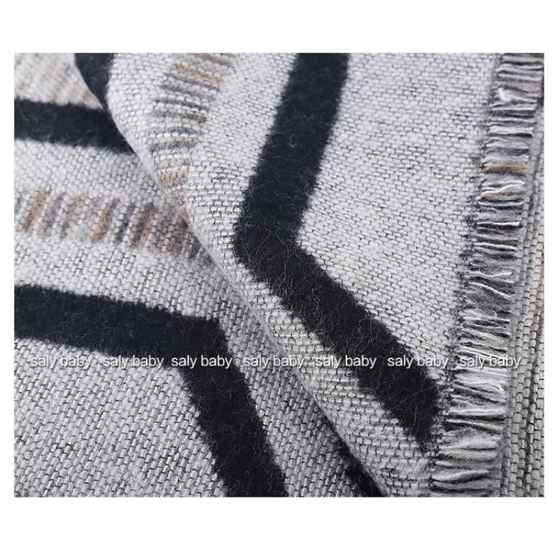 Autumn and Winter Ethnic Style Thickened Warm Geometric Pattern Double-sided Robot Scarf, Dual-purpose Shawl