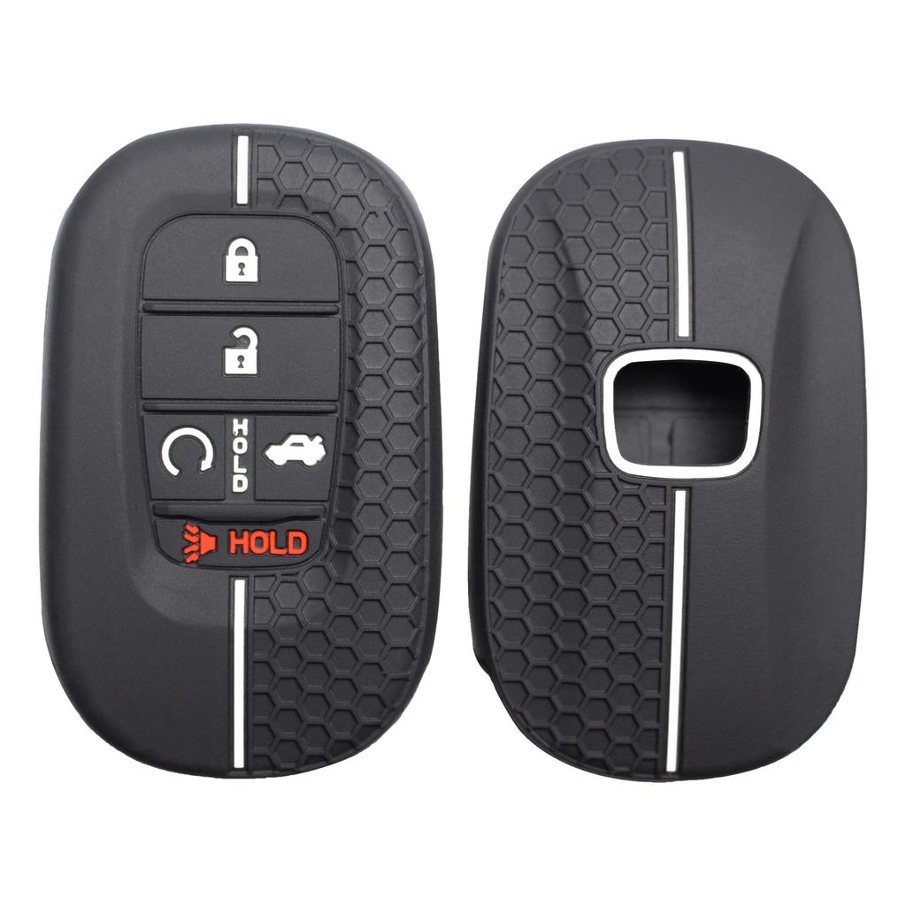 Силиконовый чехол для брелока, совместимый с - Honda Accord Civic Hr-V Cr-V Pilot Sport Si Ex Ex-L Touring 5 кнопок, автомобильный ключ
