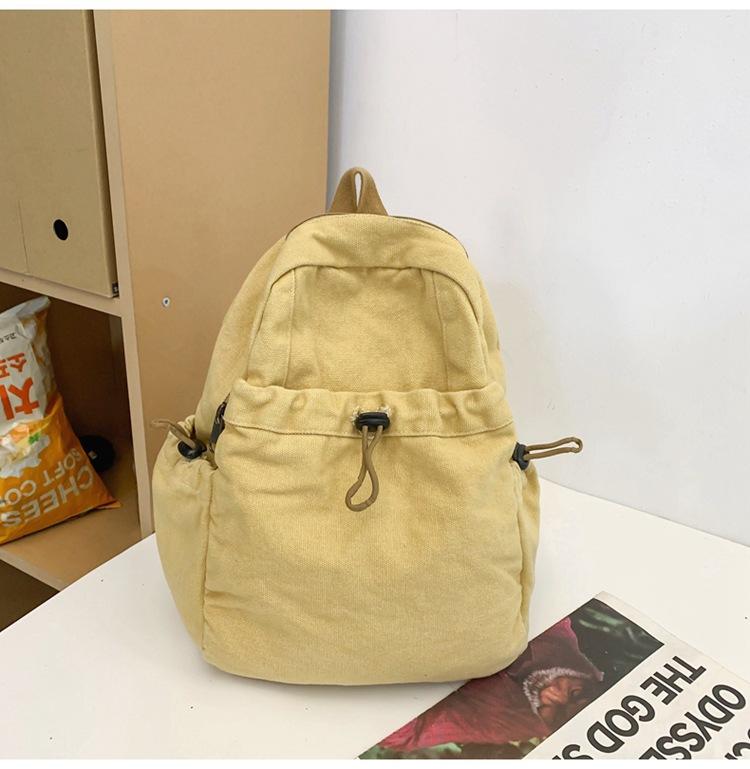 Washed Canvas Schoolbag Women's Casual Backpack College Students' Casual Class Backpack