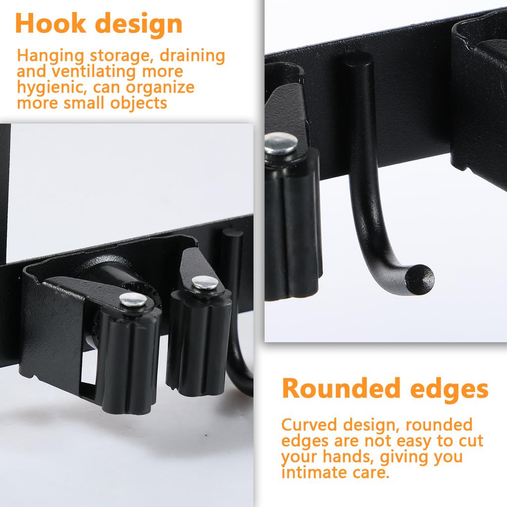 Wall Mount Mop Storage Rack Over The Door Broom Holder Hooks Stainless Steel Kitchen Bathroom Tool Organizer Accessorie