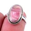 Natural Rhodochrosite Gemstone 925 Solid Sterling Silver Jewelry Ring S.6 B0U20