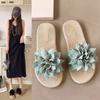 Женские домашние тапочки с цветком Летне-осенние классические туфли