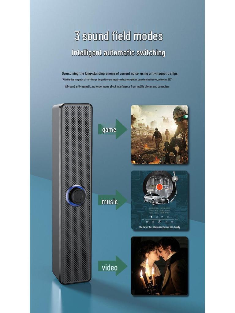 Мини-настольные компьютерные колонки Bluetooth USB с сабвуфером