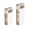 Bathroom Storage Floor Cabinet with Drawers Handles Silent Wheel Space Saving