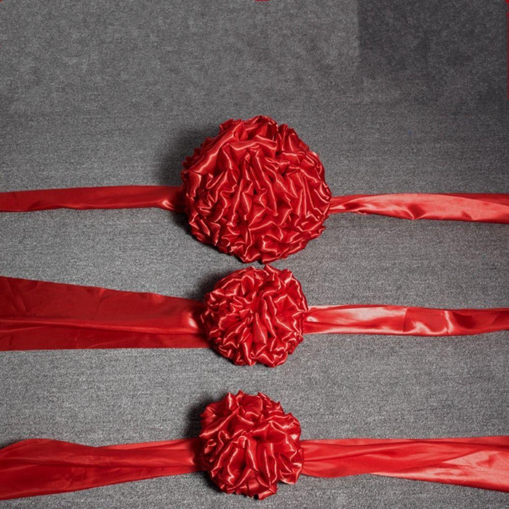 Big Handheld Ribbon-Cutting Car Delivery Glorious Flower Ball Hydrangea Square Dance Props Ornament