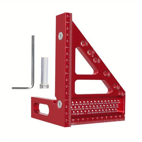 Линейка для чертежей 22,5-90 градусов со штифтом, 6 отверстий, высокоточная, портативная, удобная для переноски, плотницкий угольник, инструмент для деревообработки