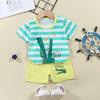 2023 Summer Cotton Children's Short Sleeve T-shirt Set Baby Short Sleeve Shorts Two-piece Set