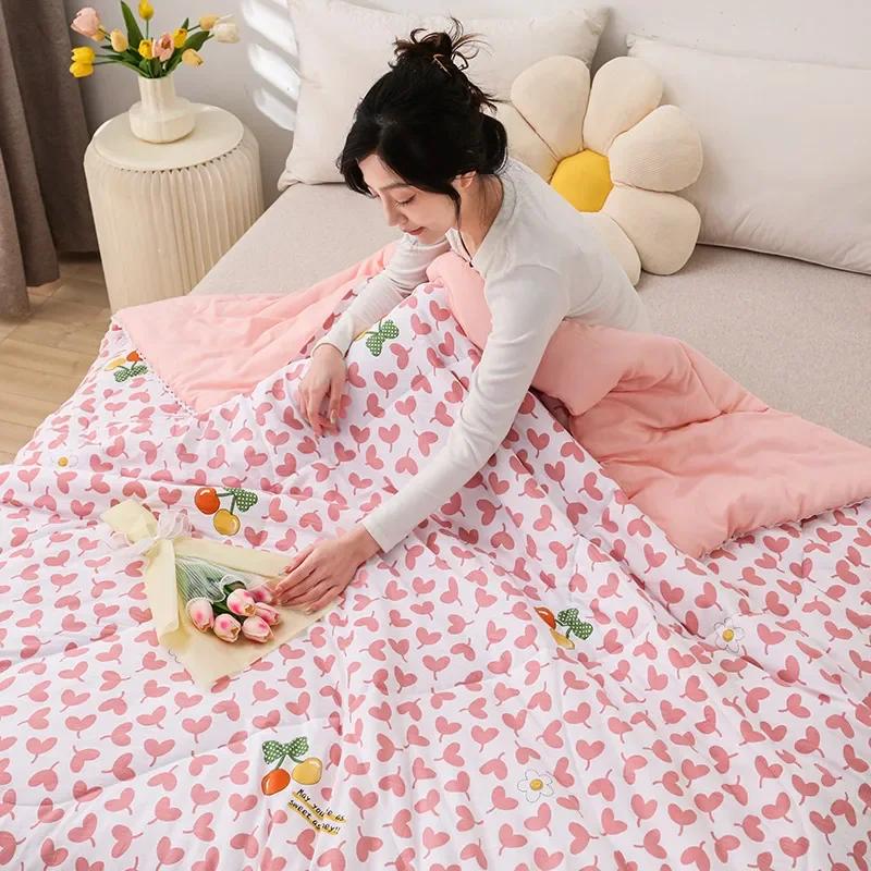 Летнее пуховое одеяло, тонкое одеяло с принтом, одеяло для дома, стеганое одеяло для взрослых, детская комната, покрывало edredones de cama