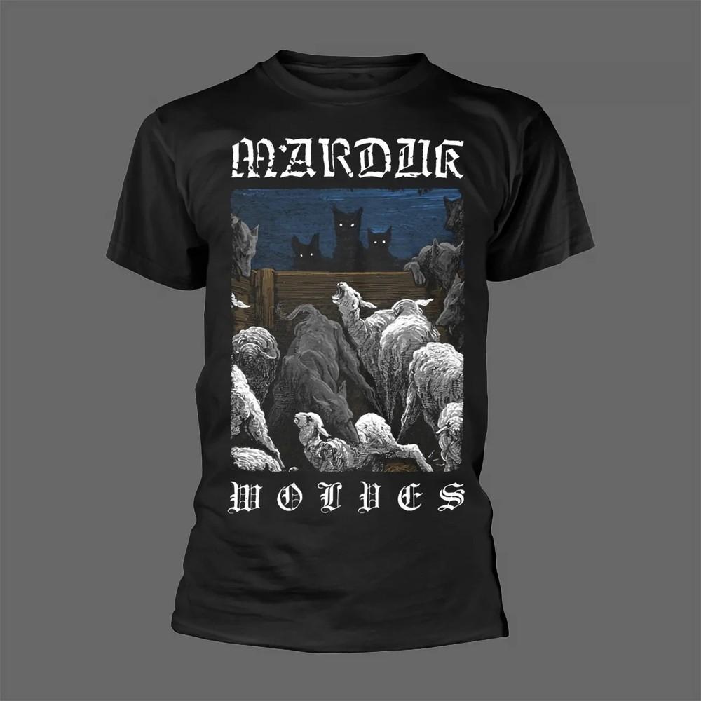 Marduk - Черная футболка с волками Полный размер S-5XL Унисекс TA699 Унисекс футболка