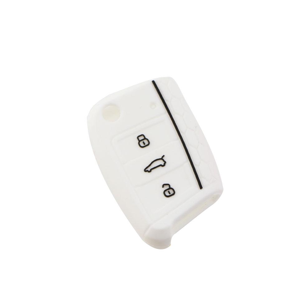 Car Key Case for VW Volkswagen Golf 7 MK7 3 Buttons Flip Folding Remote Key Fob for Seat for Skoda Silicone Cover Shell Fob