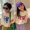Children Spring Autumn Long Sleeve O Neck Loose Letter Printed T Shirt Tops for Unisex