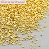 Смешанные мини-жемчужины для нейл-арта: Золотые и серебряные полулицевые декоративные жемчужины с плоским дном для самостоятельного маникюра