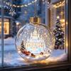 Christmas Gift Exchange Souvenirs Glowing Story Ornament, Mini Holiday Scene Light Up Ball Tree Hanging Ornaments Decoration, Acrylic Clear