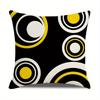 Yellow Black Geometric Design Digital Printing Pillow Cover Short Plush Suitable Living Rooms Bedrooms Sofas Throw Cushion Cover