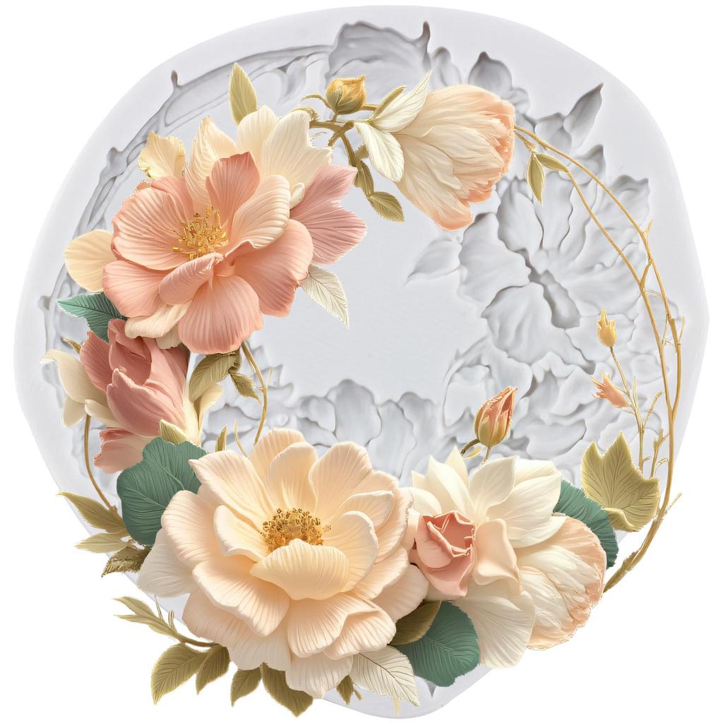 Силиконовая форма для барочной фоторамки, гирлянда из пионов, бабочка, роза, формы для мастики, инструменты для украшения торта, тематический торт, десерт, украшенный шоколадом, форма для конфет