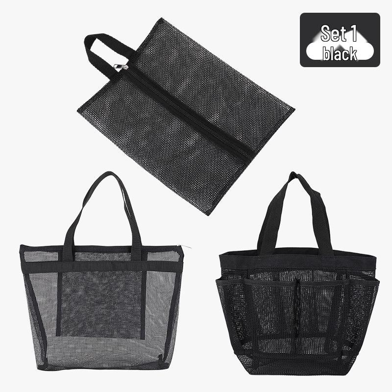 Портативная сетчатая сумка с несколькими карманами для плавания, полиэстеровый ручной пляжный органайзер