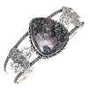 Eudialyte Jasper Gemstone Handmade Silver Jewelry Cuff Bracelets 7''Adjustable