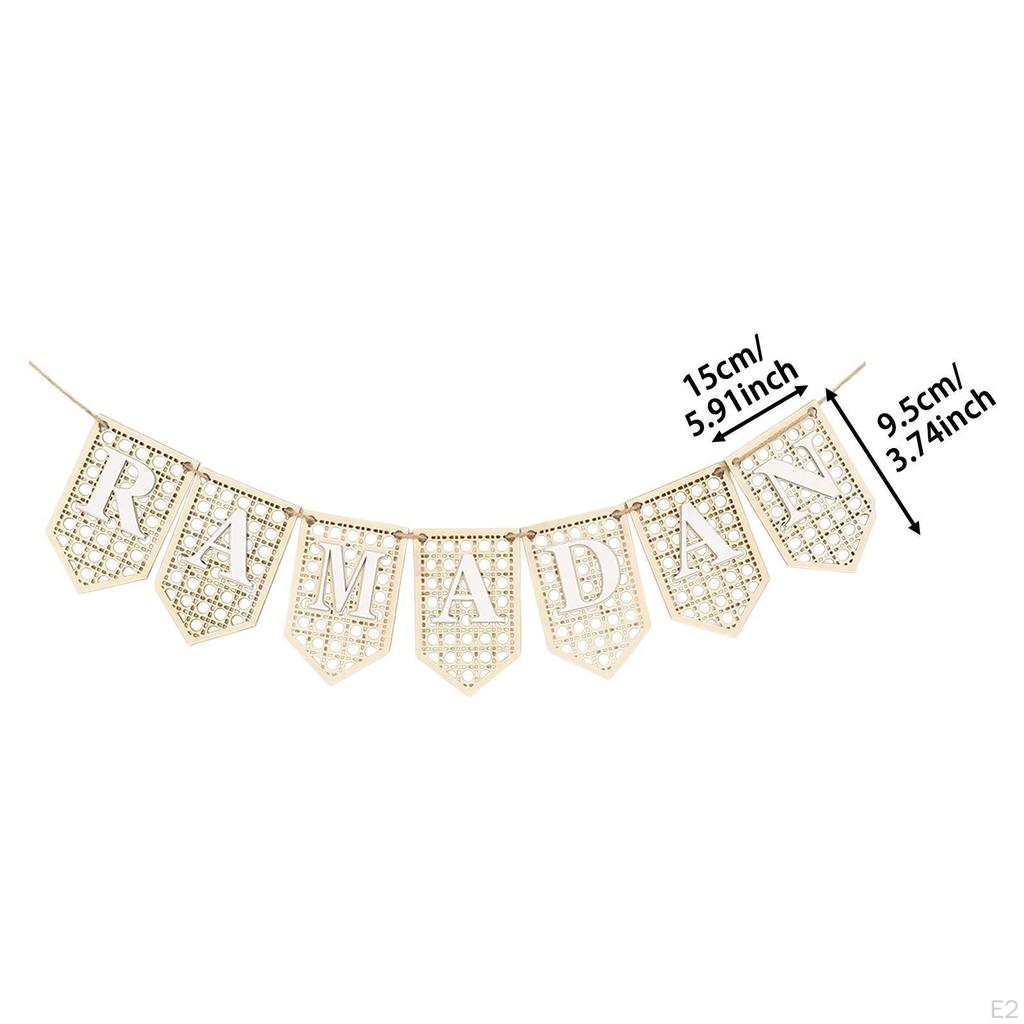 Украшения Рамадана, деревянные вывески, праздничные принадлежности, легко повесить, ремесленный баннер