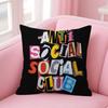 Логотип Anti Social Social Club Персонализированное изображение Текст Домашние декоративные подушки Бытовые подарки 45x45 см