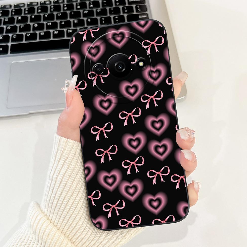 For Redmi A3 4G Phone Case For Xiaomi Poco C61 Cover Silicone Luxury Fashion Flowers Kawaii Cute Cat Painted Shockproof Bumper