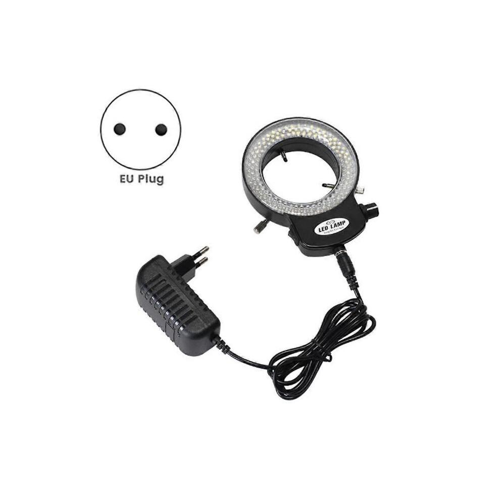 Microscope Light- Ring Light Adjustable 144 Lamp Beads LED Light Source Industrial Microscope Ring Illuminator -EU Plug
